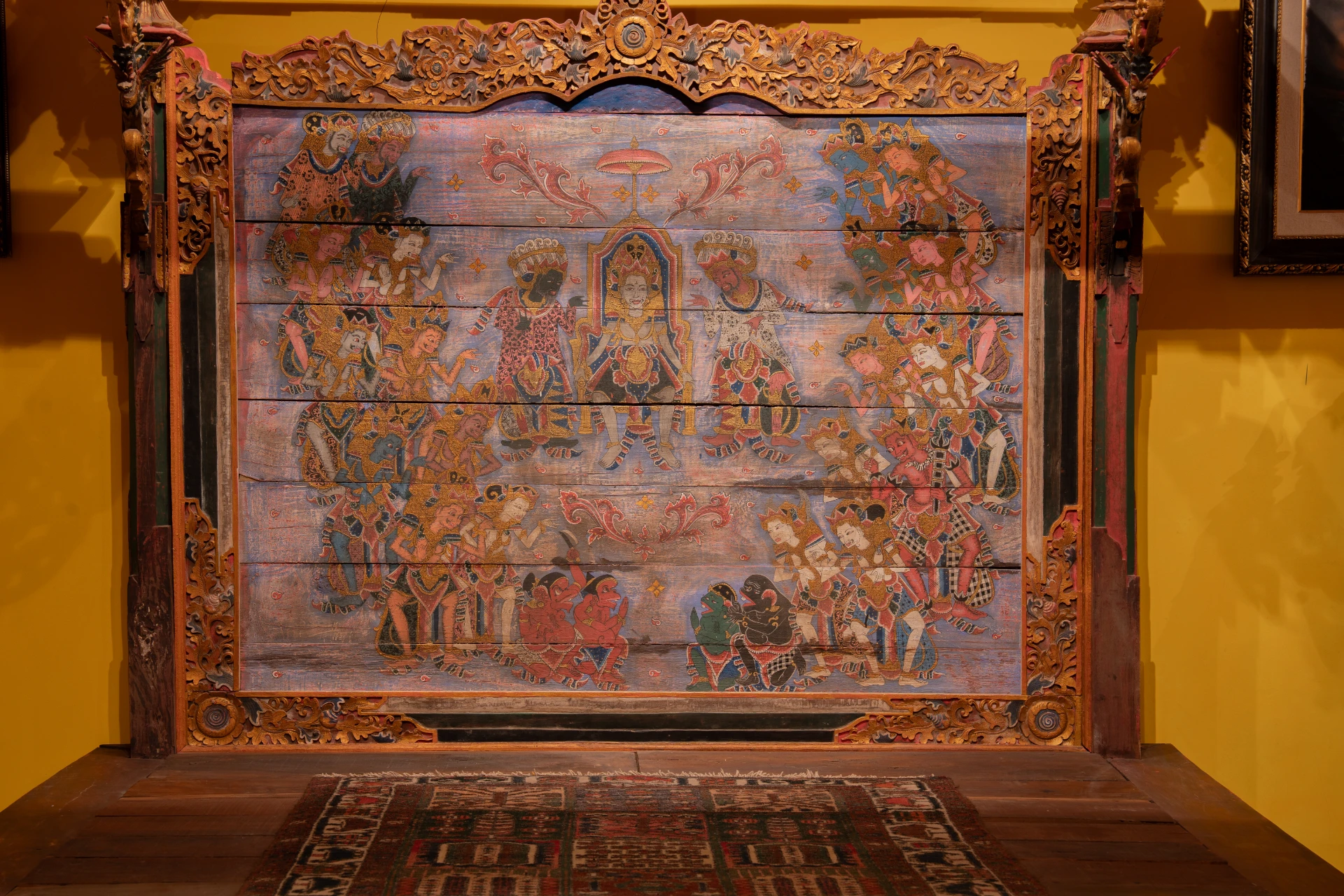 Balinese cultural paintings and archival displays in the Bale Gede Room, Museum Peter Bloch Collection.